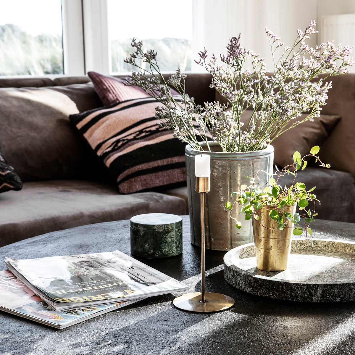 ANIT CANDLE STAND - ANTIQUE BRASS FINISH