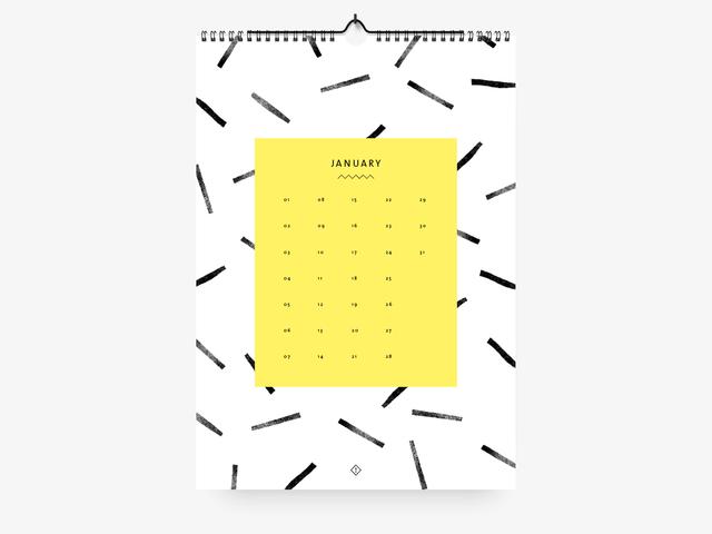 Wall Calendar / Black & White