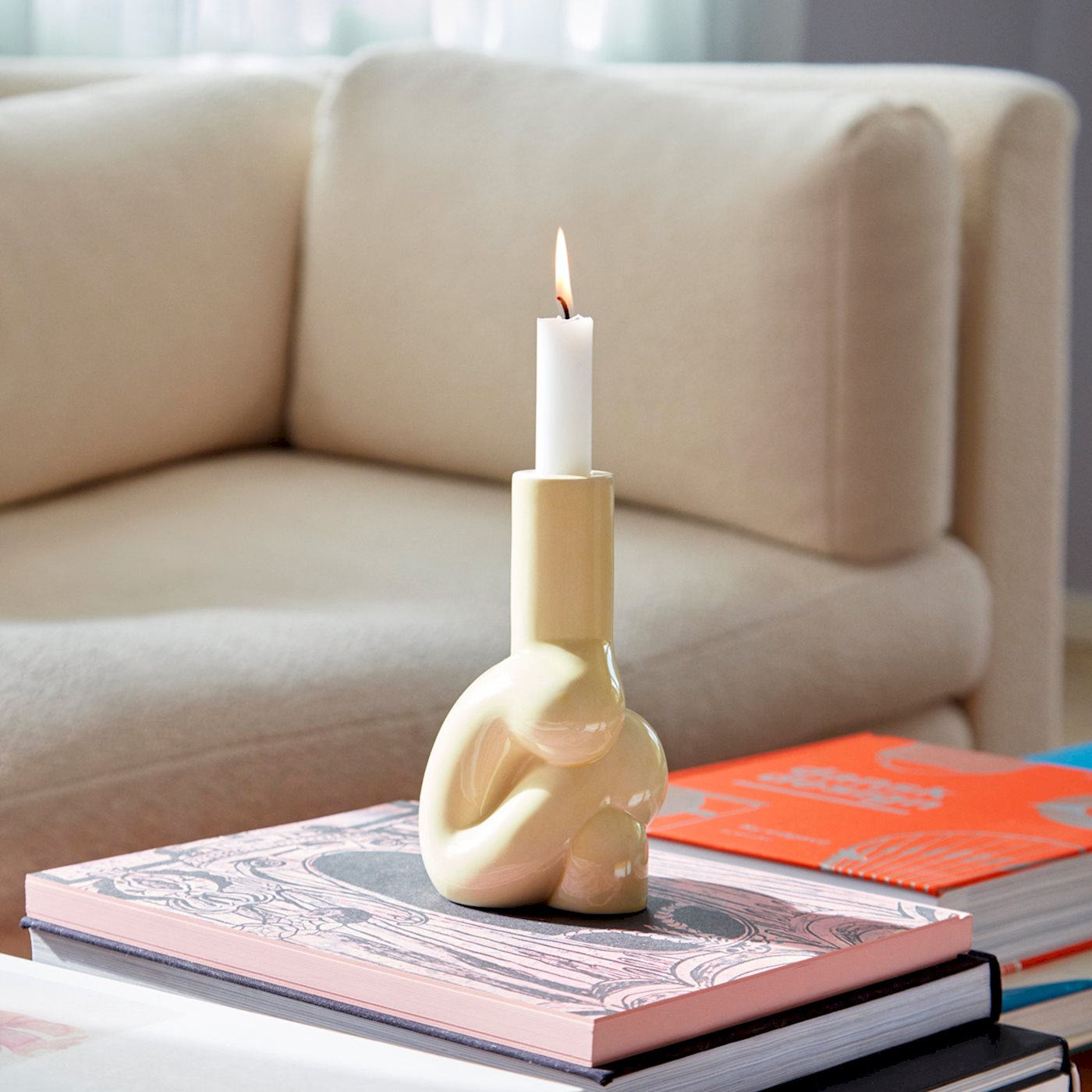 W&S Soft Candleholder  - Soft Yellow