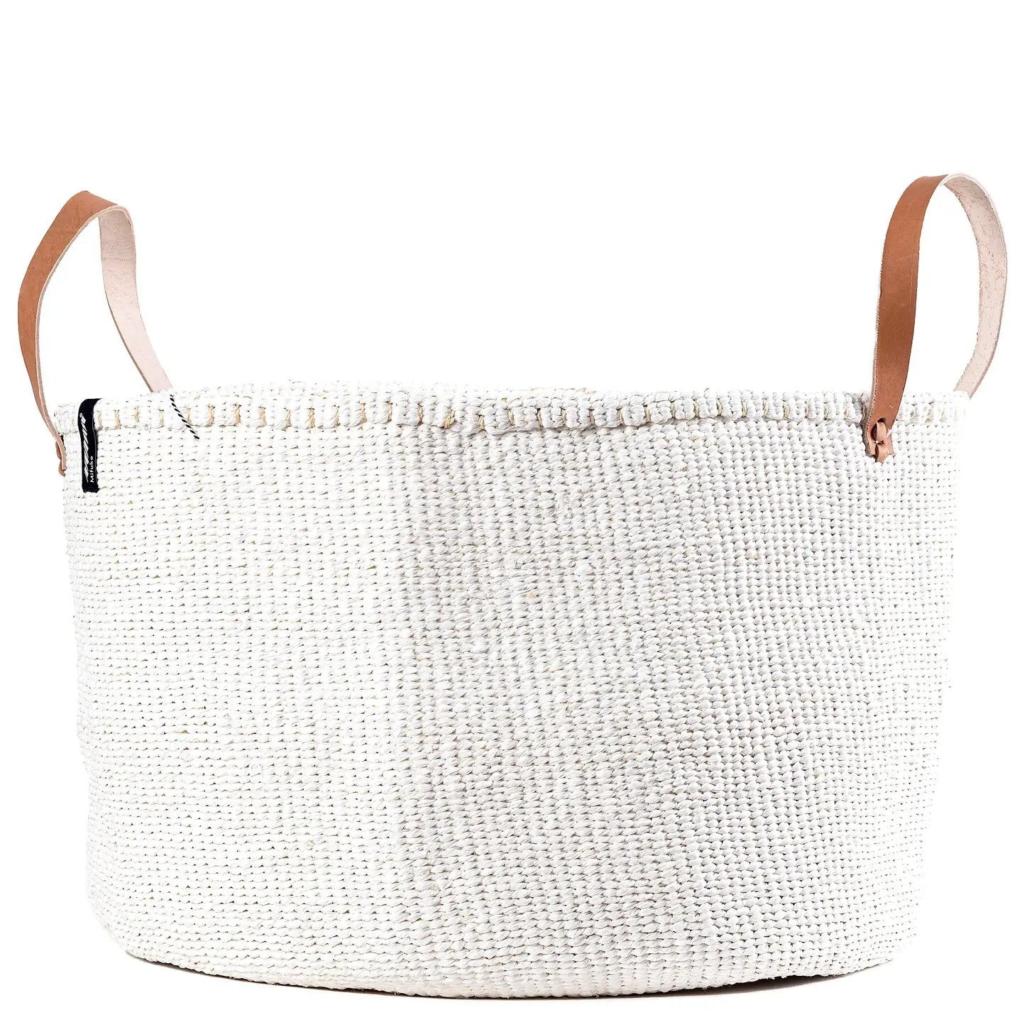 Kiondo Floor Basket - White with Handles - XX-Large