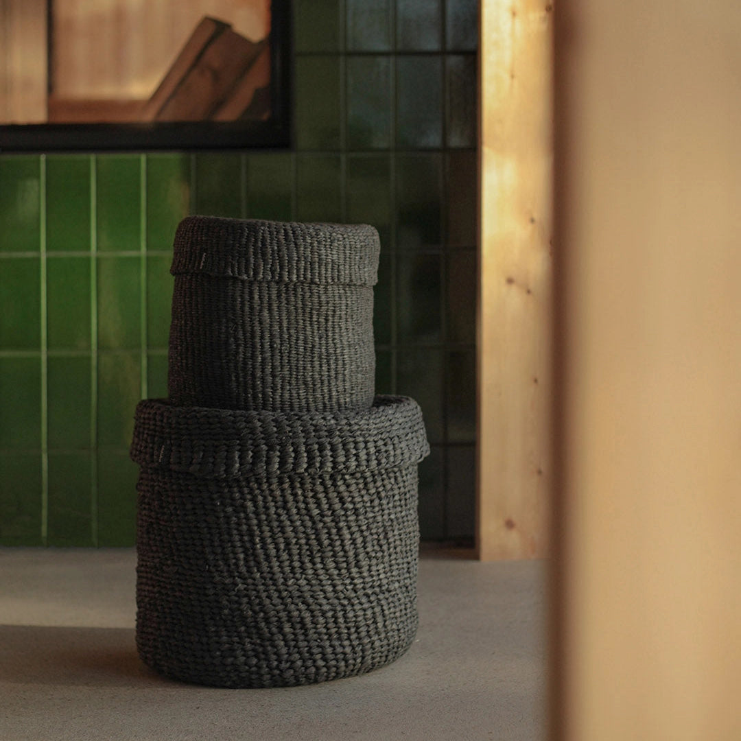 Kiondo Basket with Lid - Black - Small