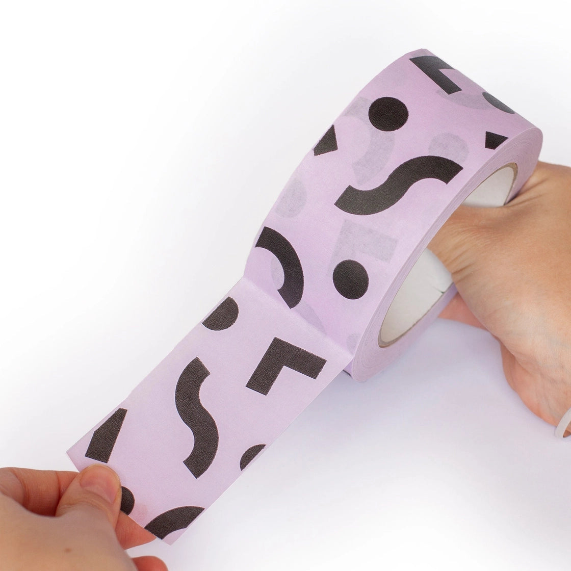 Packaging Tape - Mauve and Black Shapes