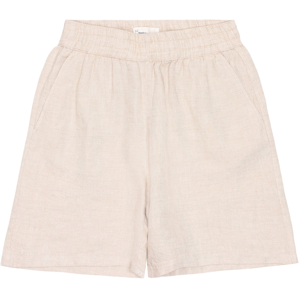 POSEY wide mid-rise linen shorts - GOTS/Vegan - Yarndyed - Light feather gray