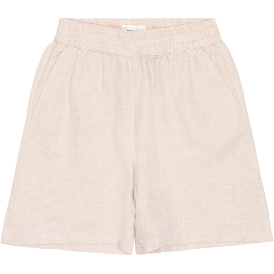 POSEY wide mid-rise linen shorts - GOTS/Vegan - Yarndyed - Light feather gray