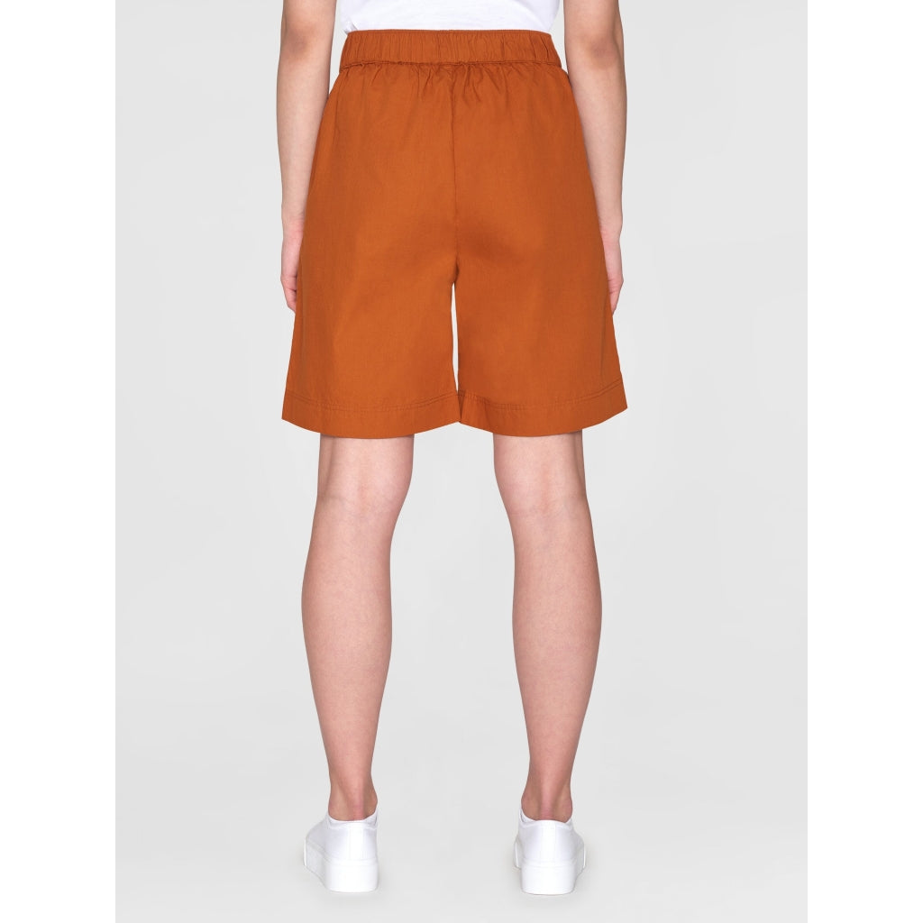 POSEY Wide Mid-Rise Poplin Bermuda Shorts - Leather Brown