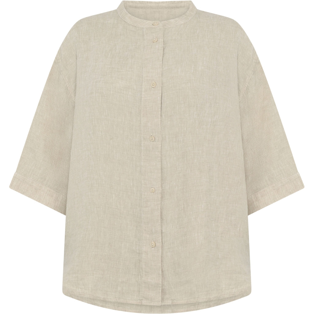Organic Linen Shirt GOTS/Vegan - Yarndyed - Light Feather Gray