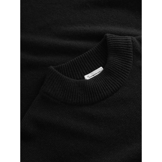 Wool Crew Neck Mid Lenght Dress - RWS - Black Jet