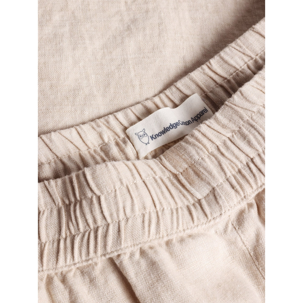 POSEY wide mid-rise linen shorts - GOTS/Vegan - Yarndyed - Light feather gray