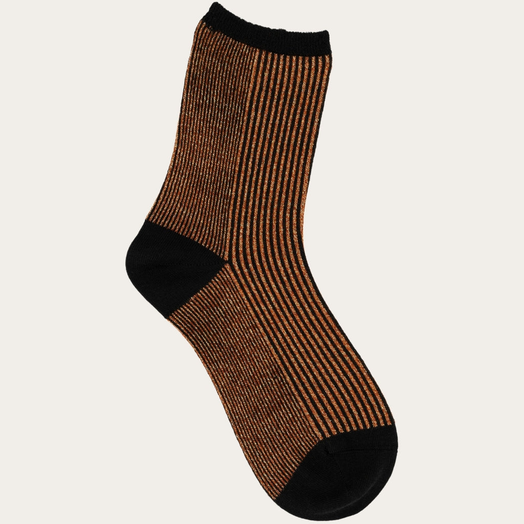 Single Pack Colorblock Rib Socks - OCS/Vegan - Autumn Leaf