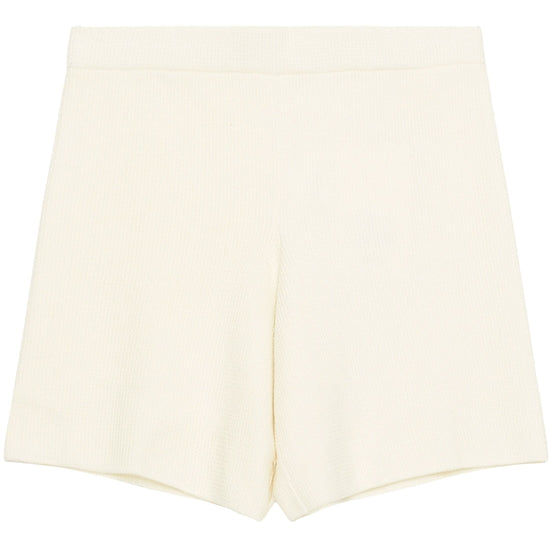 GALE mid-rise cotton racking stitch shorts - GOTS/Vegan - Egret