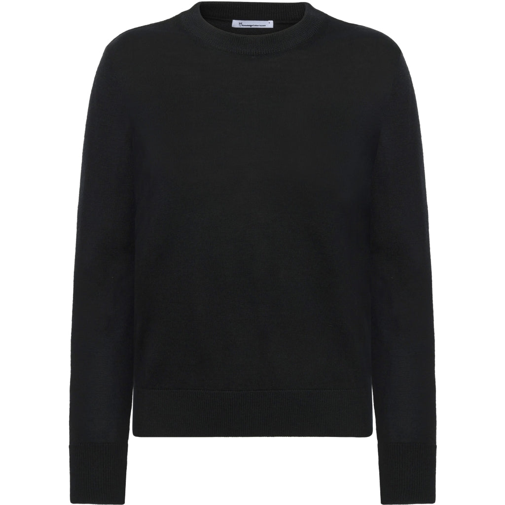 Fine merino crew neck - RWS - Black Jet