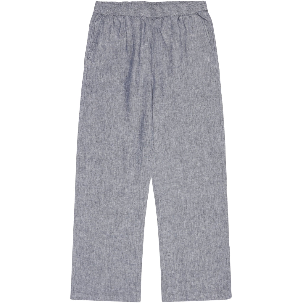 POSEY wide mid-rise linen pants - GOTS/Vegan - Vintage Indigo