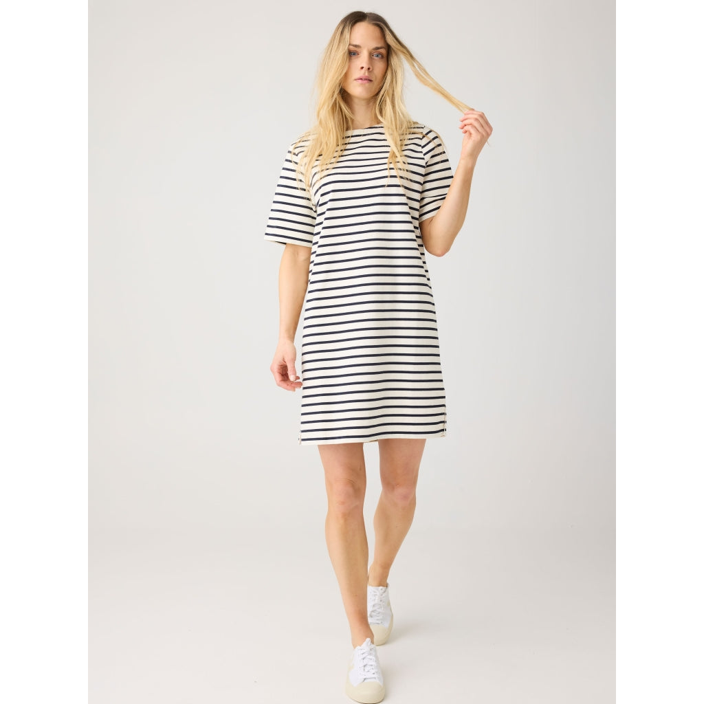 Stripe t-shirt dress - Navy