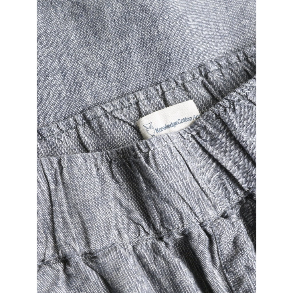 EVE culotte high-rise wide linen shorts - GOTS/Vegan - Vintage Indigo