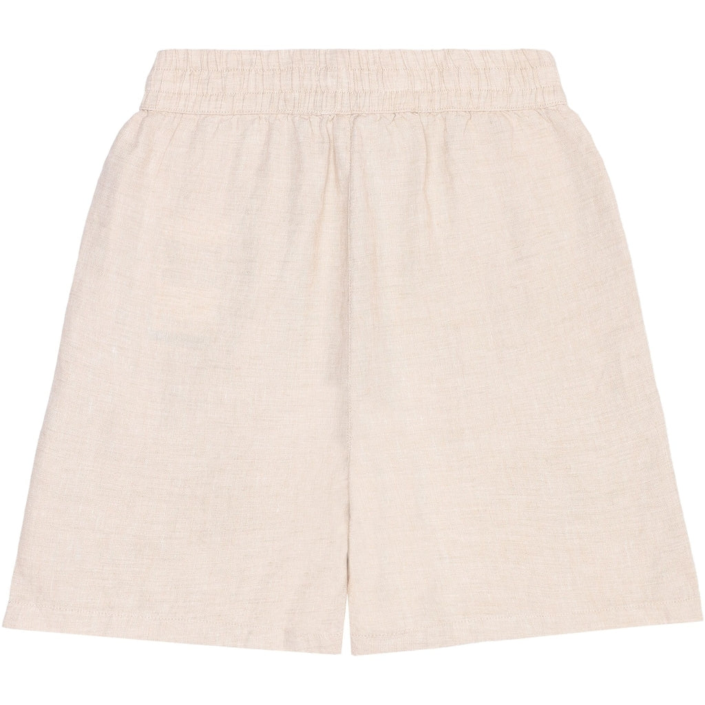 POSEY wide mid-rise linen shorts - GOTS/Vegan - Yarndyed - Light feather gray