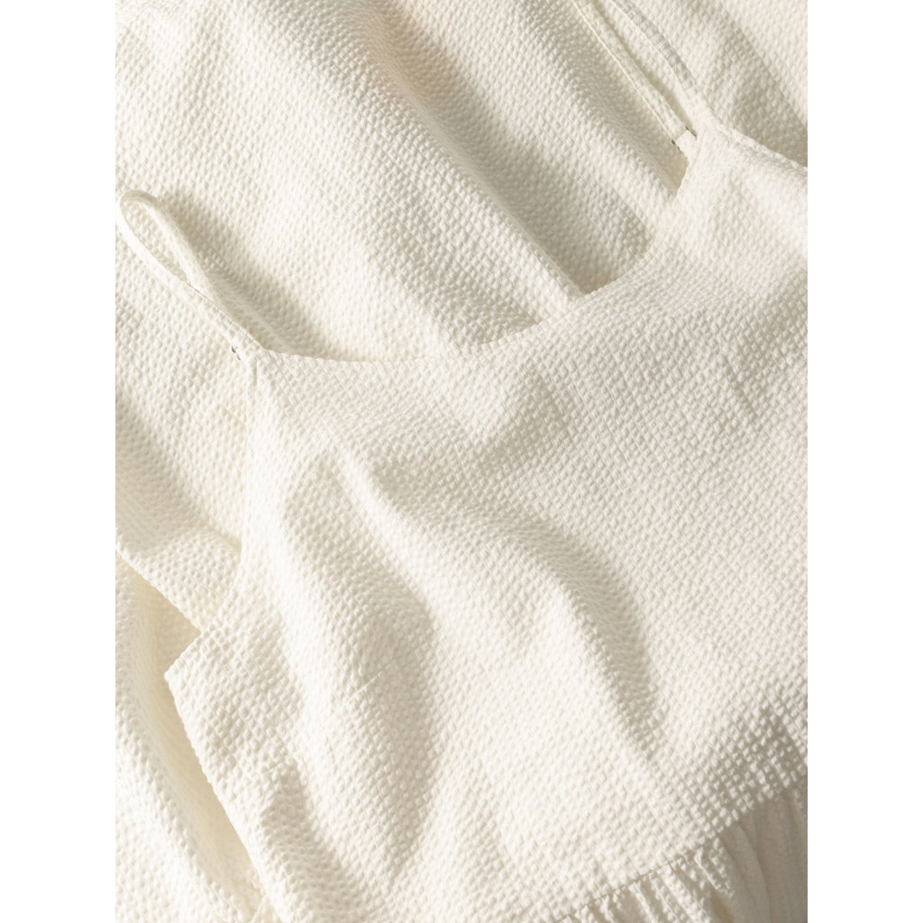Seersucker Strap Dress - Egret