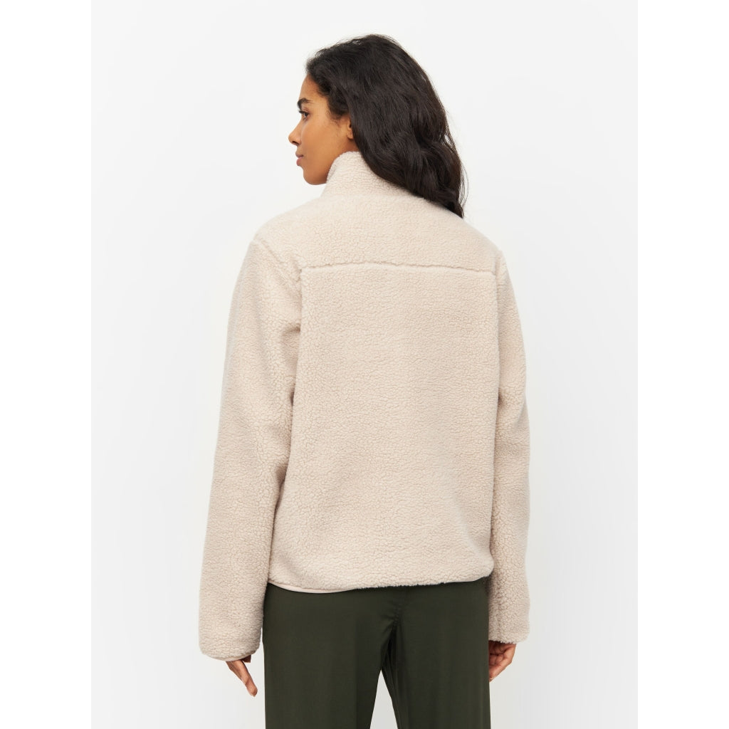 Teddy high neck zip jacket - GRS/Vegan - Natural