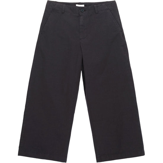 POSEY mid-rise wide slub yarn cropped pants - GOTS/Vegan - Black Jet