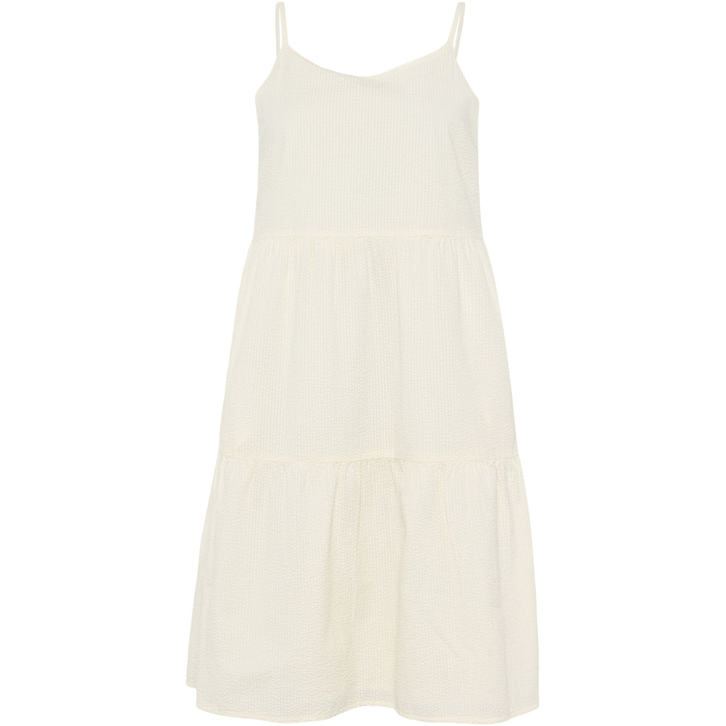 Seersucker Strap Dress - Egret