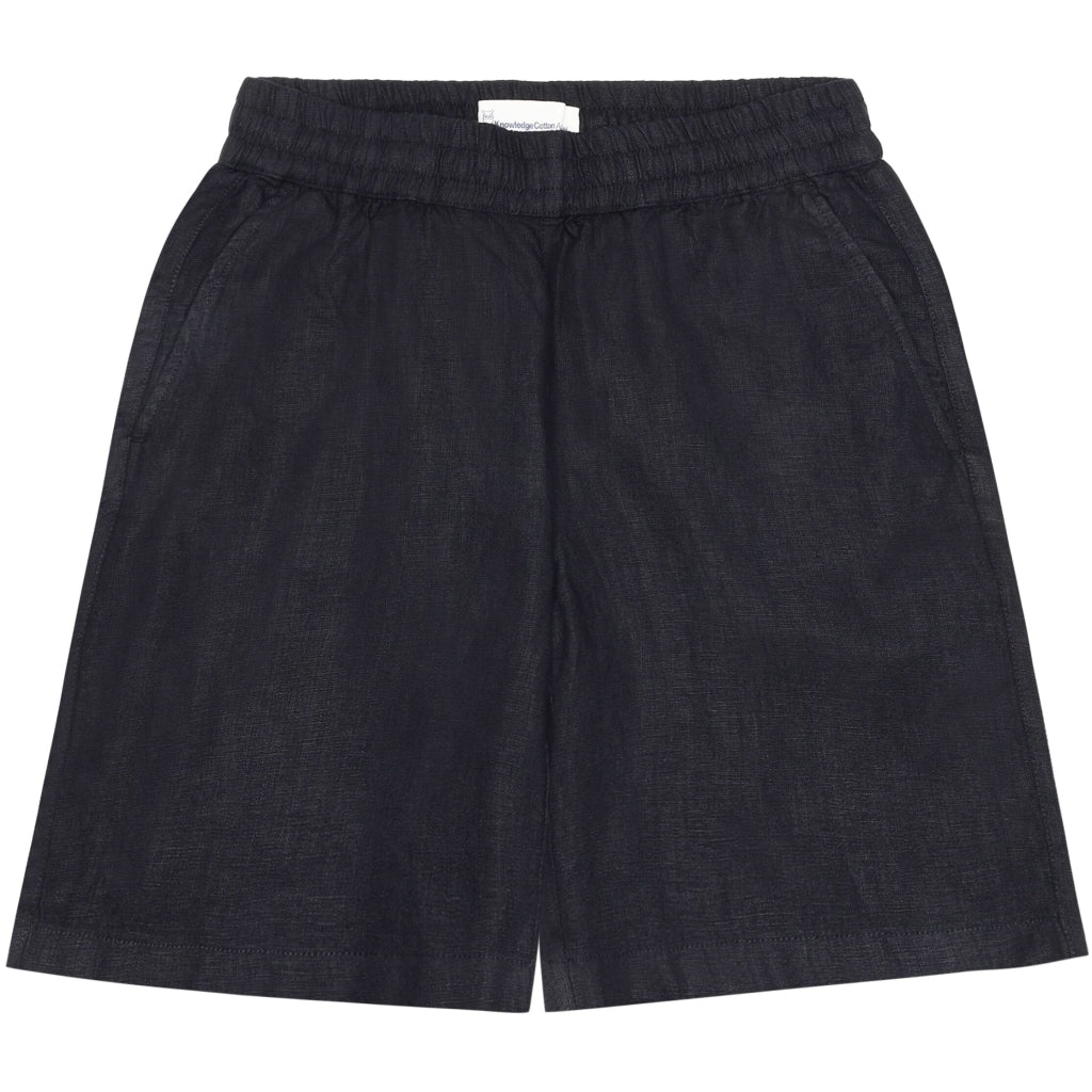 POSEY wide mid-rise linen shorts - GOTS/Vegan - Jet Black