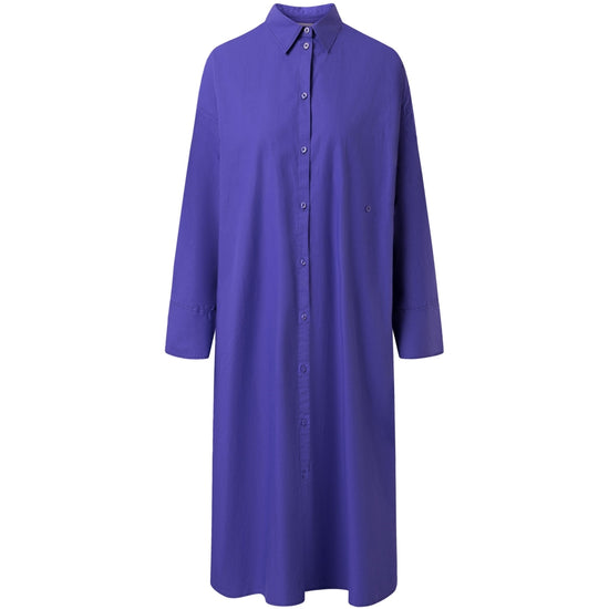 Poplin Wrap Shirt Dress - GOTS/Vegan - Deep Purple
