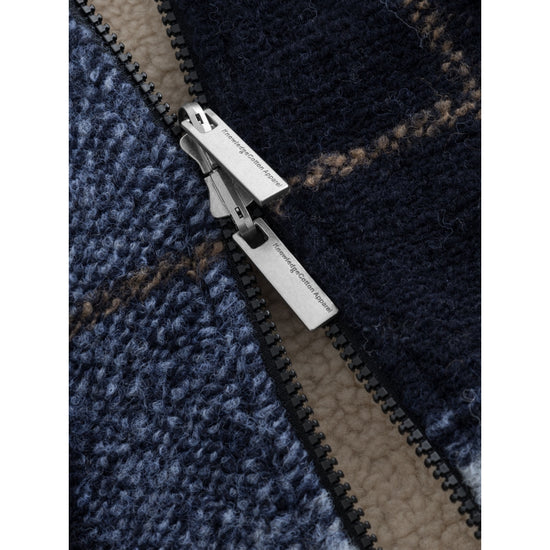 Teddy Reversable Zip Hood Jacket - GRS/Vegan - Blue Check