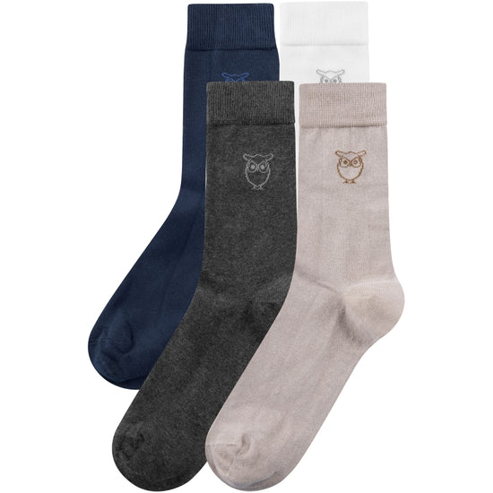 4-Pack Socks - Solid Socks - OCS/Vegan - Light Feather Gray