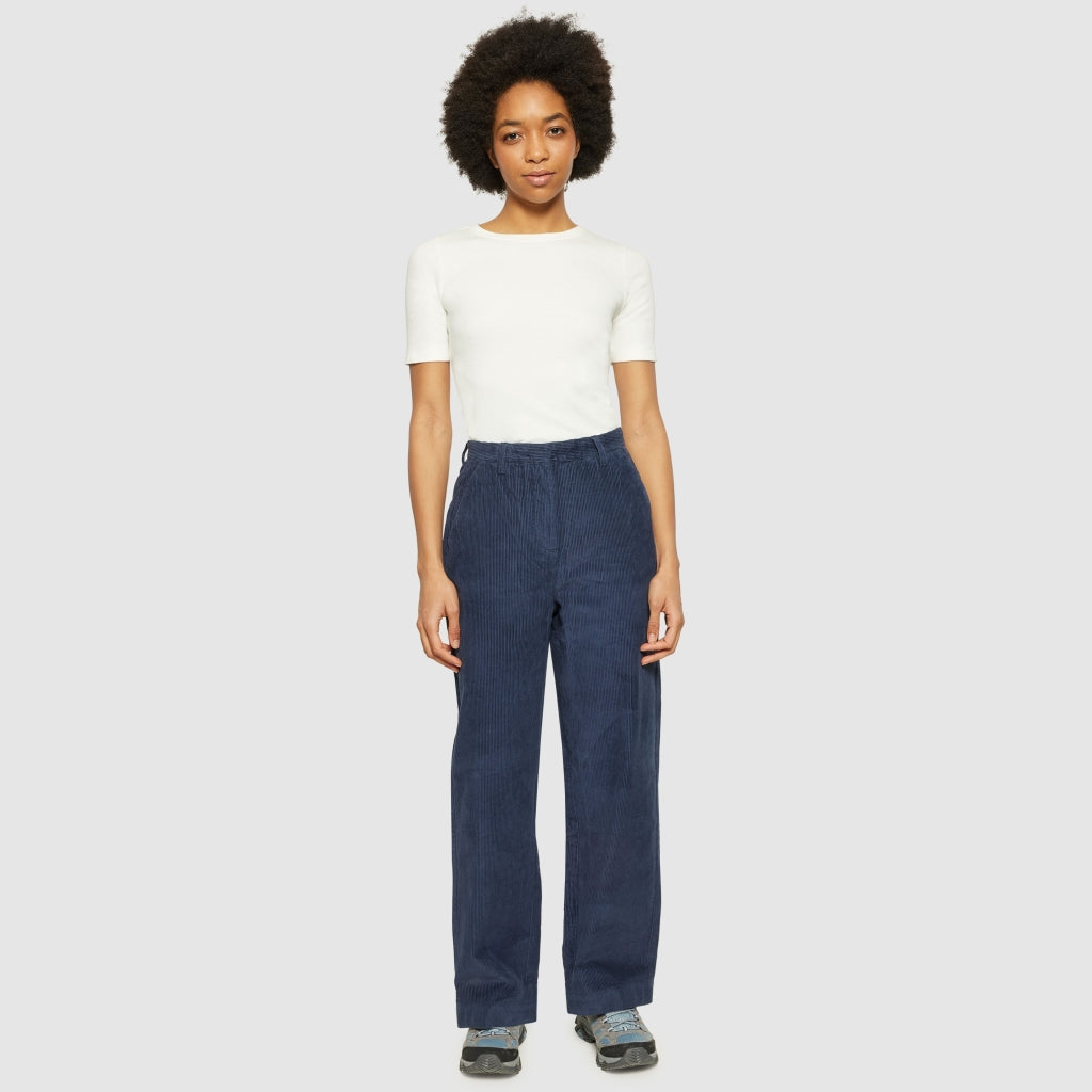 POSEY wide high-rise irregular corduroy pant - GOTS/Vegan - Night Sky