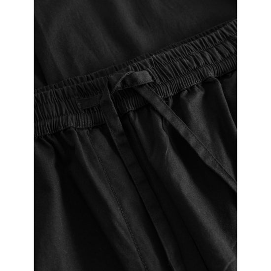 Load image into Gallery viewer, CHLOE Barrel High-Rise Poplin Elastic Waistband Pants - Black Jet
