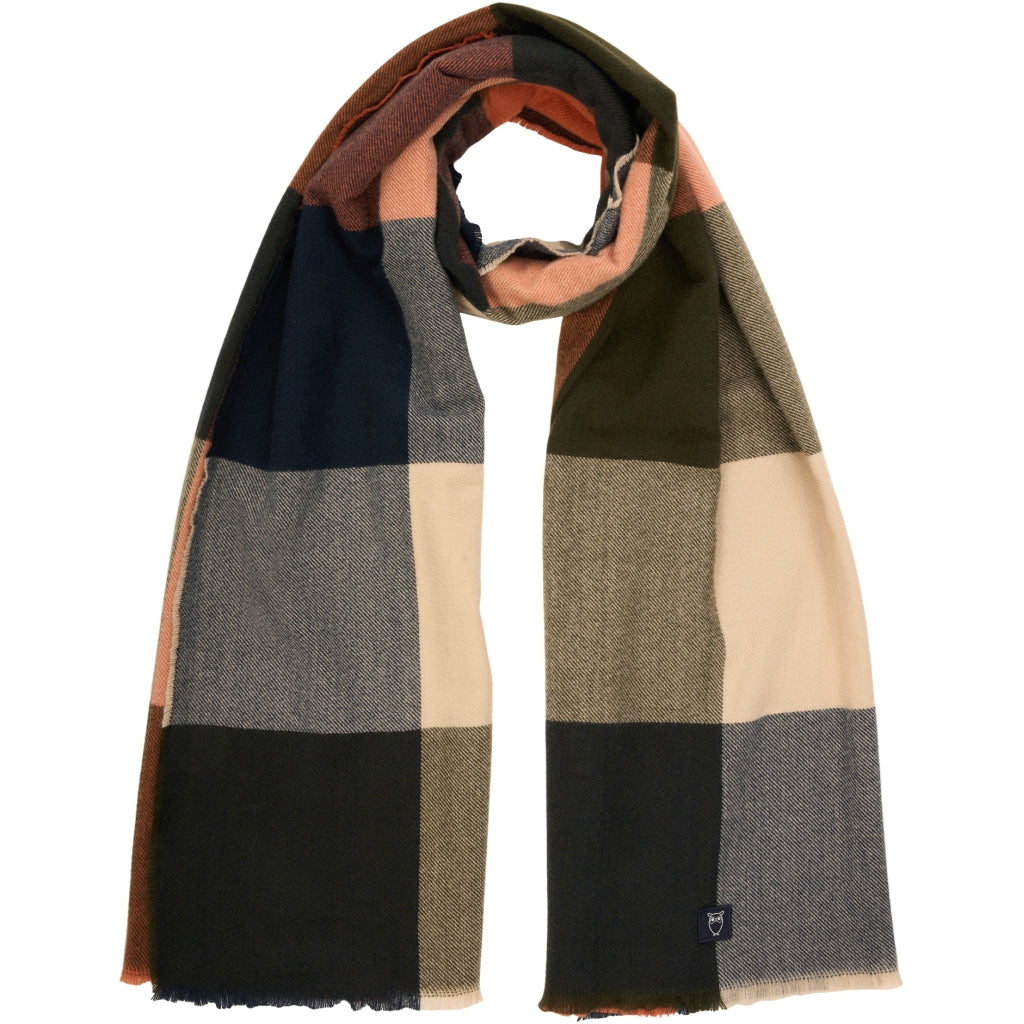 Big Check Scarf - GRS/Vegan - Autumn Leaf