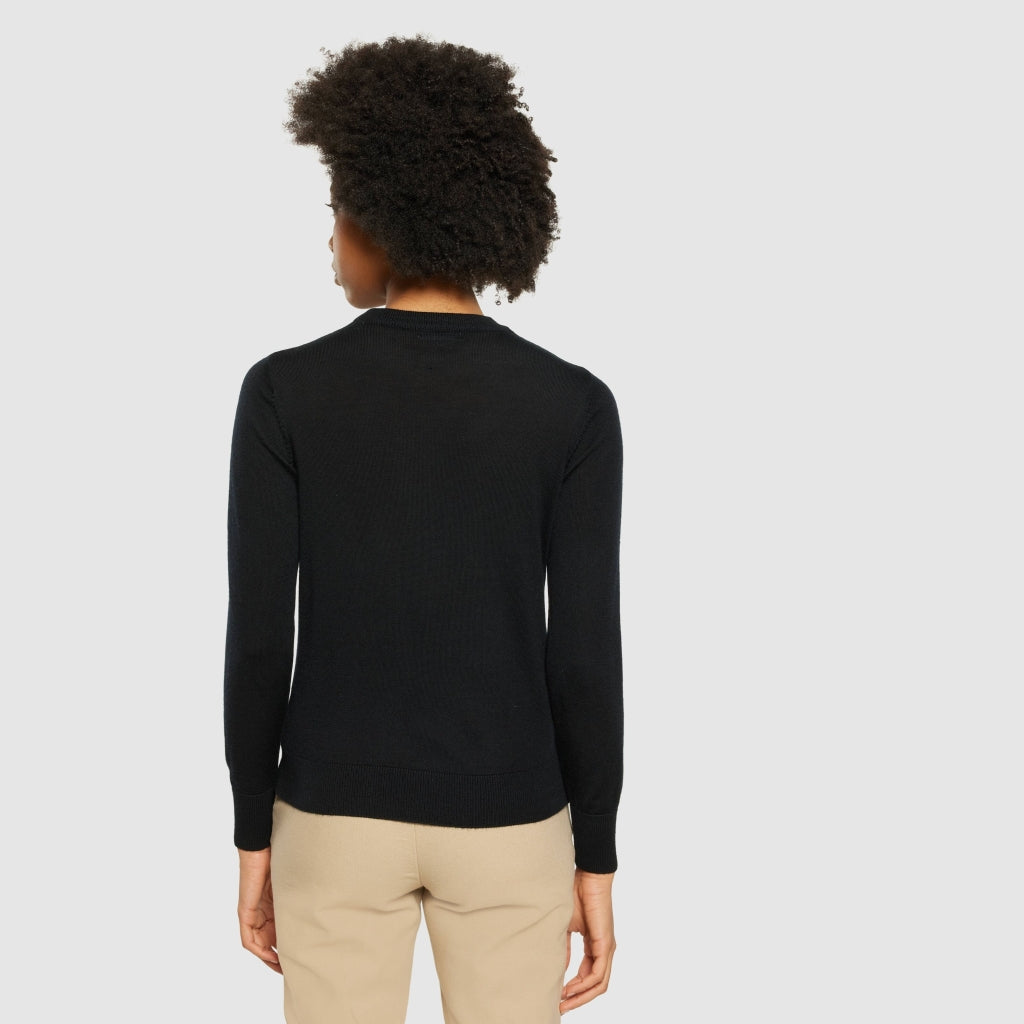 Fine merino crew neck - RWS - Black Jet