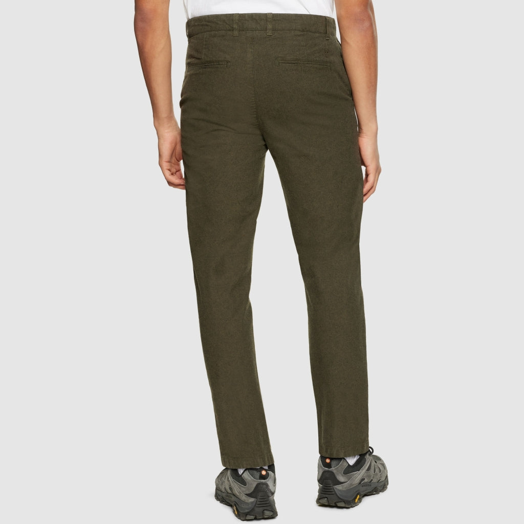 CHUCK regular flannel chino pants - GOTS/Vegan - Dark Olive