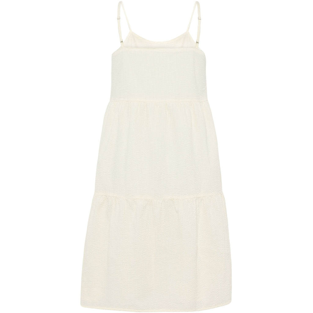 Seersucker Strap Dress - Egret