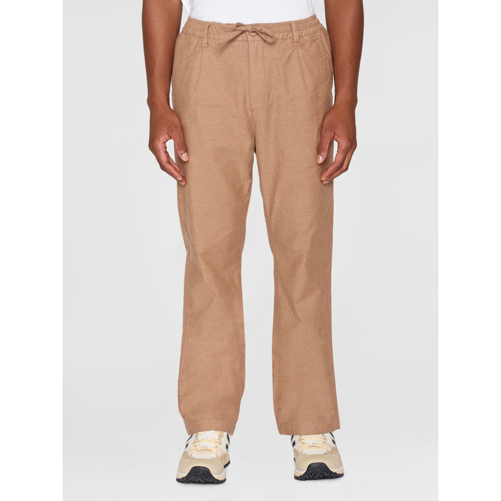 FIG Loose Flannel Chino Pants - GOTS/Vegan - Kelp Melange