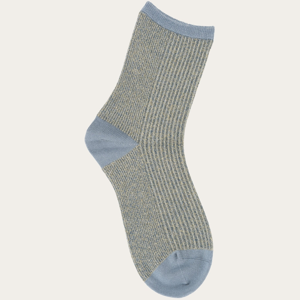 Single Pack Colorblock Rib Socks - OCS/Vegan - China Blue