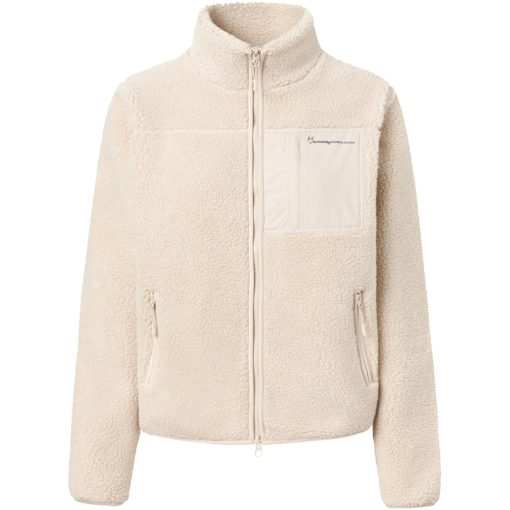 Teddy high neck zip jacket - GRS/Vegan - Natural