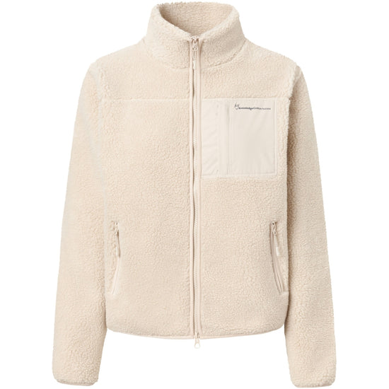 Teddy high neck zip jacket - GRS/Vegan - Natural