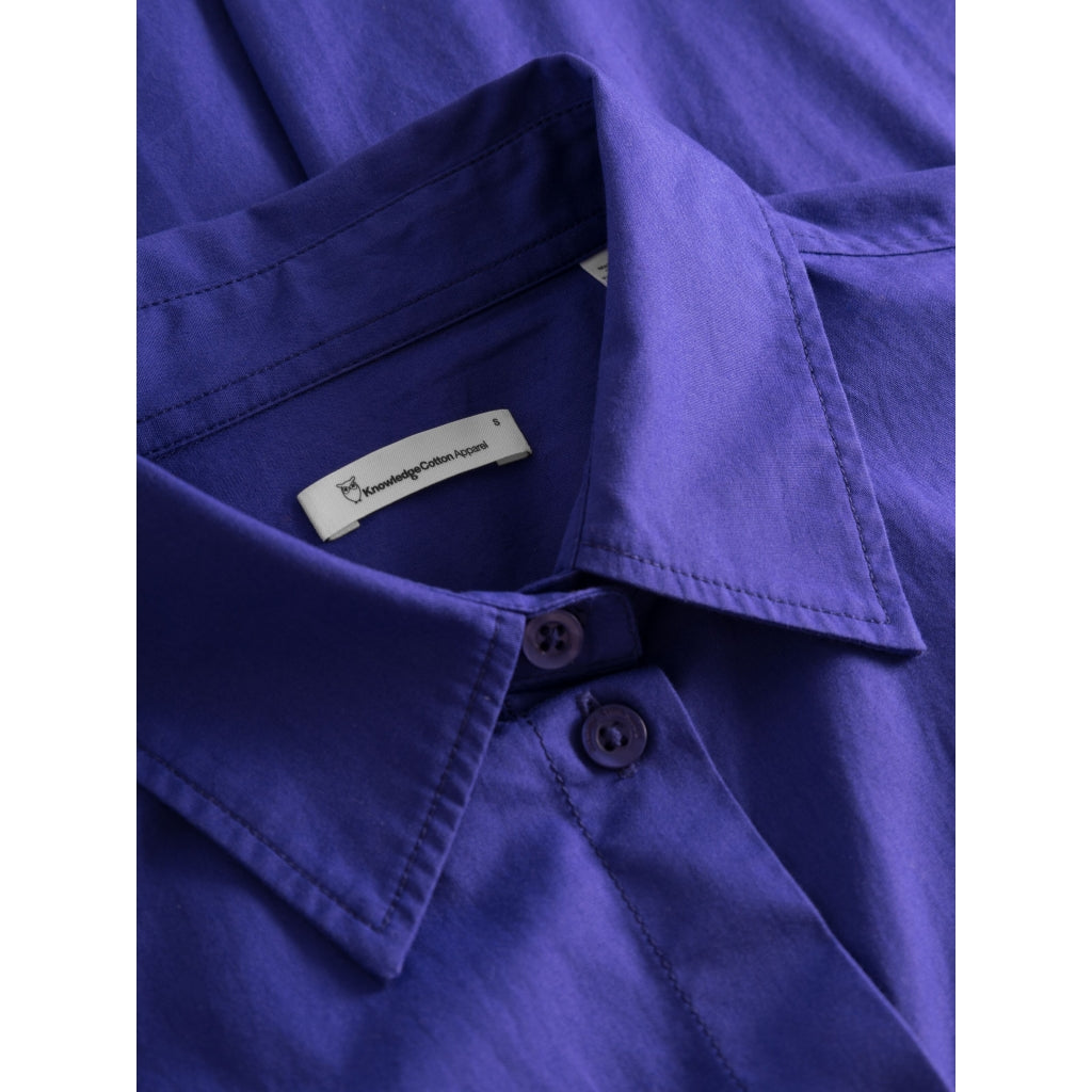 Load image into Gallery viewer, Poplin Wrap Shirt Dress - GOTS/Vegan - Deep Purple
