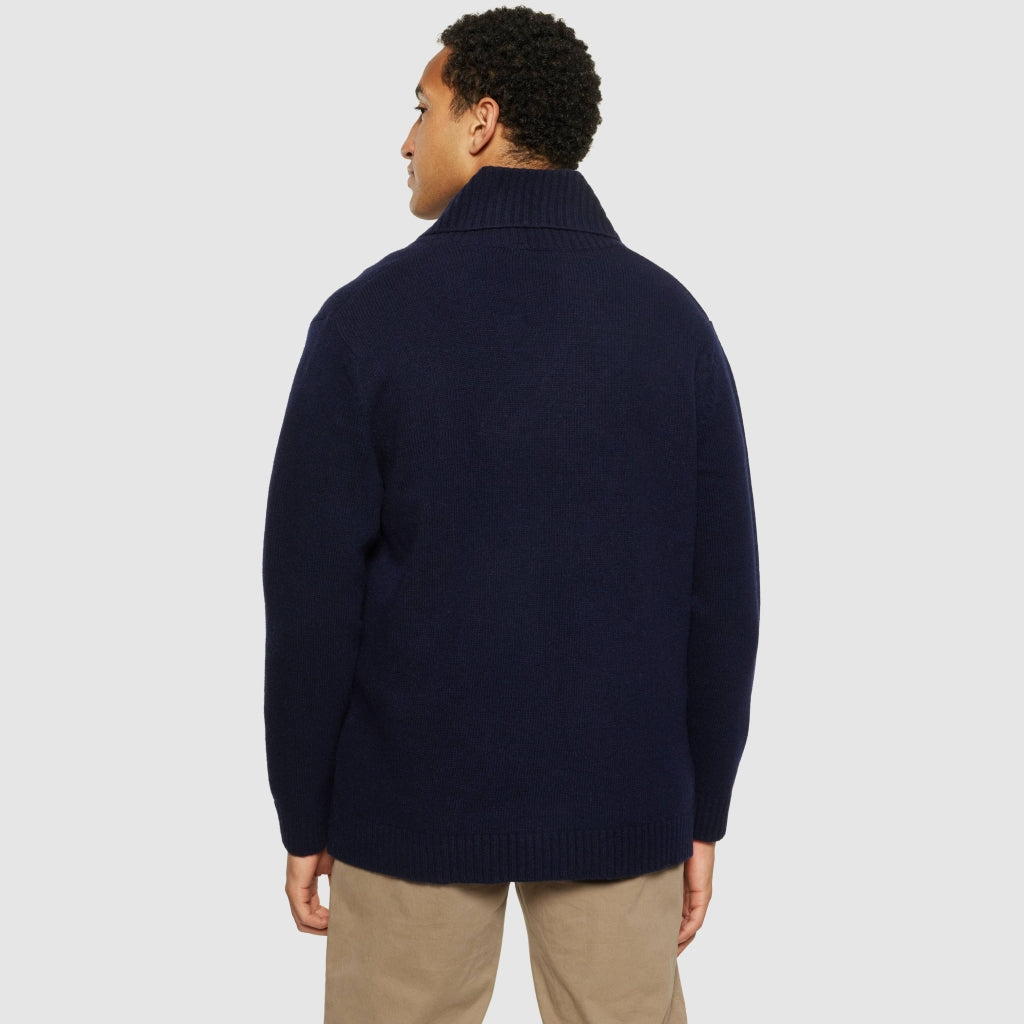 Shawl neck wool knit - RWS - Total Eclipse