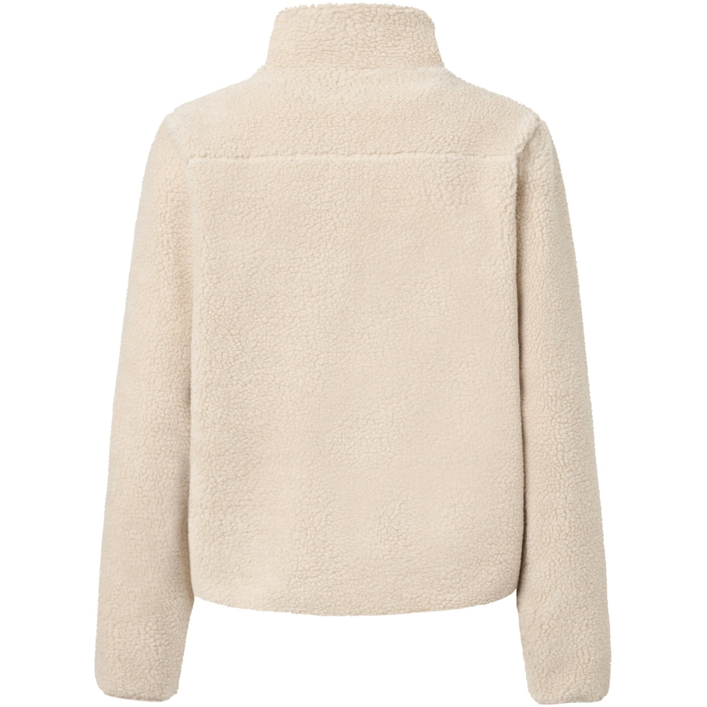 Teddy high neck zip jacket - GRS/Vegan - Natural