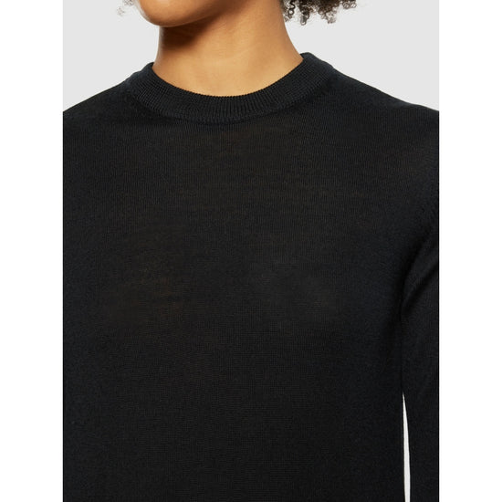 Fine merino crew neck - RWS - Black Jet