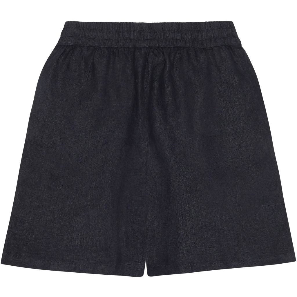 POSEY wide mid-rise linen shorts - GOTS/Vegan - Jet Black