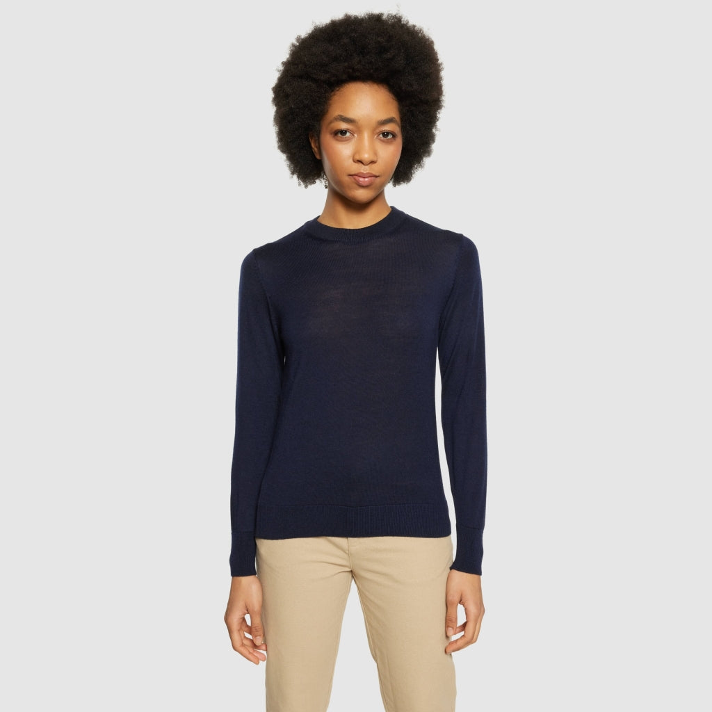 Fine merino crew neck - RWS - Total Eclipse