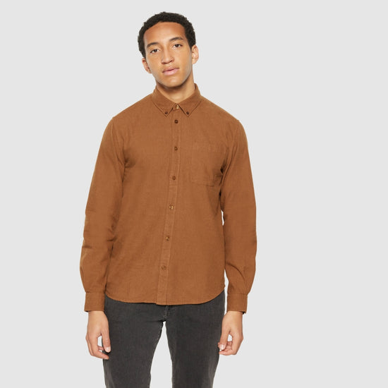 Regular fit melangé flannel shirt - GOTS/Vegan - Dachshund