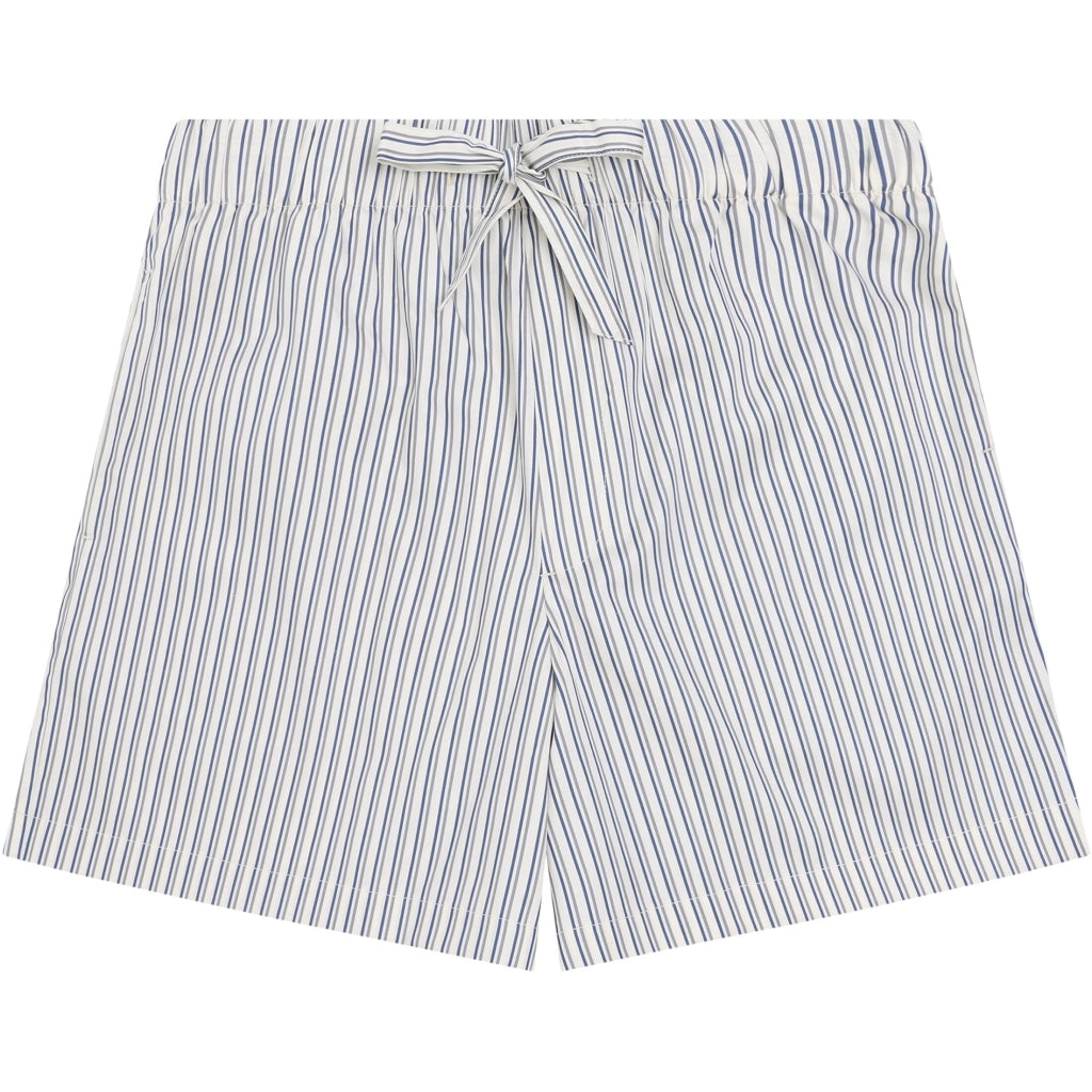 Nova Relaxed Satin Shorts - Blue Stripe