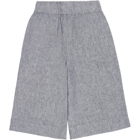 EVE culotte high-rise wide linen shorts - GOTS/Vegan - Vintage Indigo