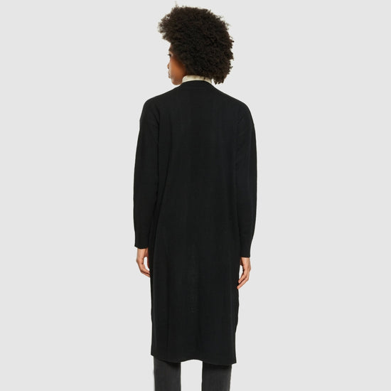 Lambswool long cardigan - RWS - Black Jet