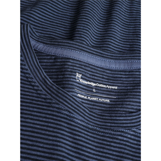 Narrow striped slub tee - GOTS/Vegan - Navy