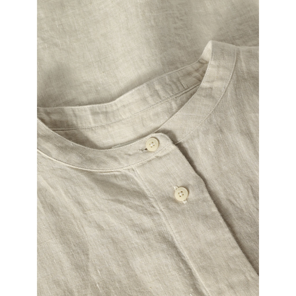 Organic Linen Shirt GOTS/Vegan - Yarndyed - Light Feather Gray