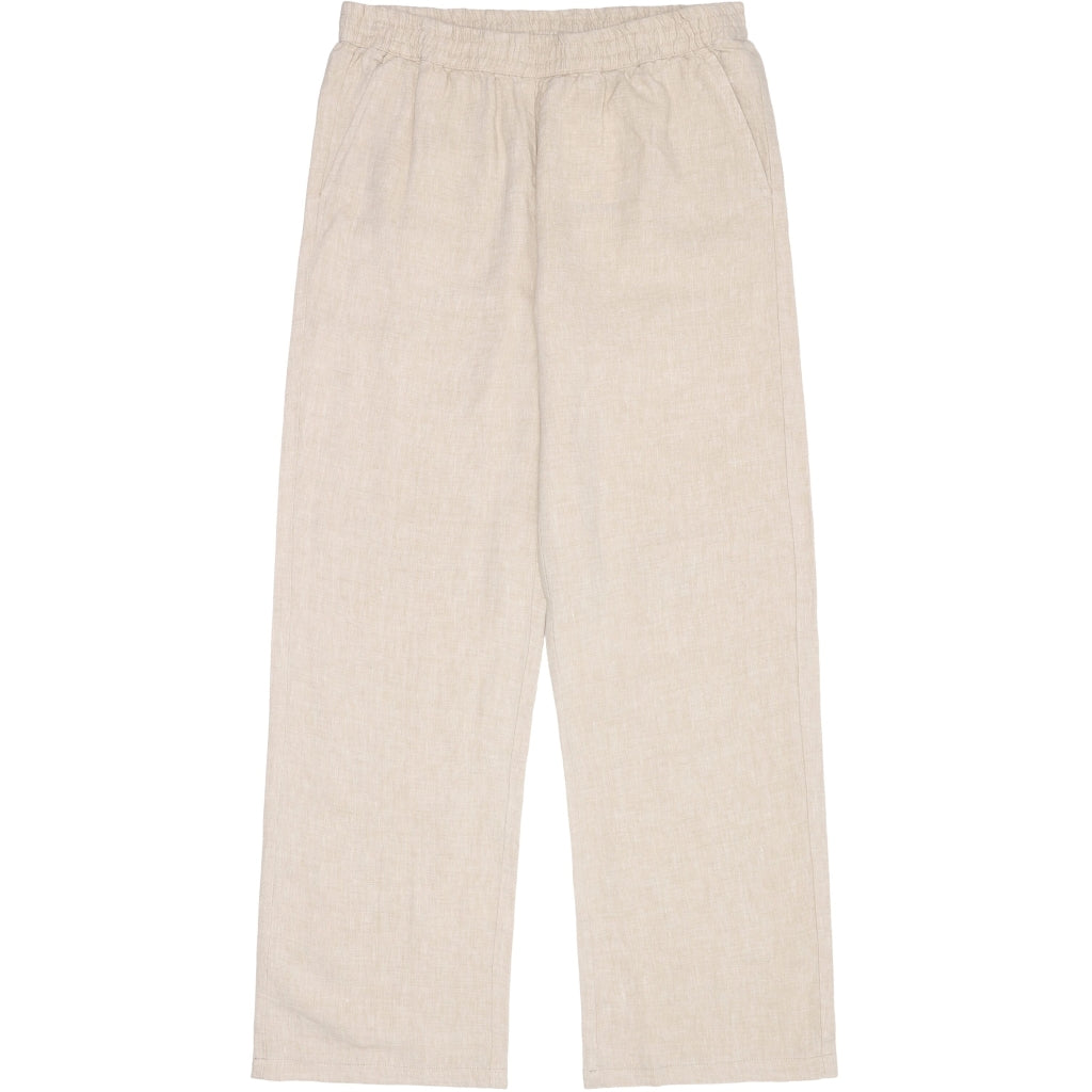 POSEY wide mid-rise linen pants - GOTS/Vegan - Yarndyed - Light feather gray